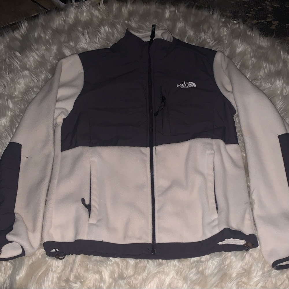 The North Face Two-Tone Fleece Jacket in Cream and Gray